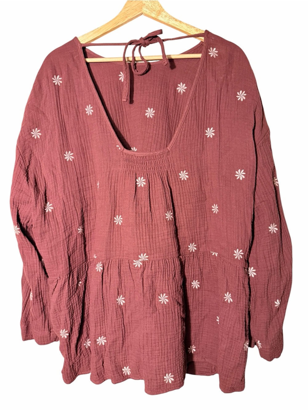 Madewell Dusty Rose Floral Gauze Tunic Top - Picture 5 of 8